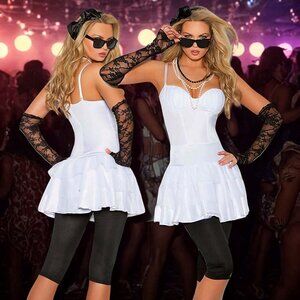 Rock Star Costume Womens Sizes S or M 5Pc Halloween Roleplay Cosplay Outfit